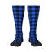 Bingfone Compression Socks For Women And Men Long Socks For Running Athletic Cycling Nurse-Buffalo Plaid Blue Black