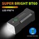 Weloille Mini LED Hand BT60 Flashlight 8000 Lumens Super Bright Pocket Light Torch Rechargeable Portable Spotlight Searchlight With USB Output Power Bank