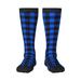 Bingfone Compression Socks For Women And Men Long Socks For Running Athletic Cycling Nurse-Buffalo Plaid Blue Black