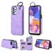 Mantto Design for Samsung Galaxy A23 4G PU Leather Wallet Phone Case with Kickstand Card Holder Slots Metal Ring Double Magnetic Clasp Back Flip Folio Protective Cover for Women Men Purple