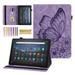 Allytech Fire Max 11 2023 Case Slim Fit PU Leather Butterfly Embossed Pencil Holder Multi Angle Viewing Stand Protective Shockproof Protective Case for Amazon Kindle Fire Max 11 13th Gen - Purple