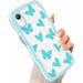 Heart and Butterfly Print Cute Wave Case Compatible with iPhone XR Phone Case for Women Cute Curly Wave Frame Shape Shockproof Soft Case for iPhone XR Case- Light Blue