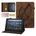 Allytech Fire Max 11 2023 Case Slim Fit PU Leather Butterfly Embossed Pencil Holder Multi Angle Viewing Stand Protective Shockproof Protective Case for Amazon Kindle Fire Max 11 13th Gen - Brown