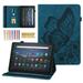 Allytech Fire Max 11 2023 Case Slim Fit PU Leather Butterfly Embossed Pencil Holder Multi Angle Viewing Stand Protective Shockproof Protective Case for Amazon Kindle Fire Max 11 13th Gen - Blue