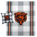 Pegasus Chicago Bears Gray Plaid Stripes Blanket and Pillow Combo Set