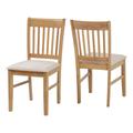 Seconique Oxford Dining Chair X 2- Natural Oak/Mink Microsuede