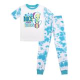 Girls Youth White Looney Tunes T-Shirt & Pants Sleepwear Set