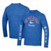 Men's Champion Heather Blue New York Rangers Multi-Logo Tri-Blend Long Sleeve T-Shirt
