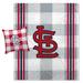 Pegasus St. Louis Cardinals Gray Plaid Stripes Blanket and Pillow Combo Set