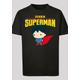 Kurzarmshirt F4NT4STIC "Kinder Superman My Dad Is Hero with Kids Basic Tee" Gr. 122/128, schwarz (black) Jungen Shirts T-Shirts
