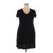 Marc New York Andrew Marc Casual Dress - Mini V Neck Short sleeves: Black Print Dresses - Women's Size 2X-Large