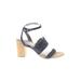 Bandolino Heels: Blue Solid Shoes - Women's Size 10 - Open Toe