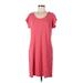 T by Talbots Casual Dress - Shift Scoop Neck Short sleeves: Red Print Dresses - Women's Size Medium