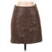 Free People Faux Leather Skirt: Brown Solid Bottoms - Women's Size 2