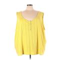 Woman Within Sleeveless Top Yellow Scoop Neck Tops - Women's Size 5X