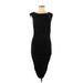 Tart Cocktail Dress - Sheath Boatneck Sleeveless: Black Solid Dresses - Women's Size Medium