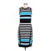 Marc New York Casual Dress - Midi: Black Stripes Dresses - Women's Size Medium