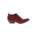 Lucky Brand Ankle Boots: Slip-on Stacked Heel Boho Chic Burgundy Print Shoes - Women's Size 6 1/2 - Almond Toe