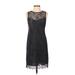 Velvet Cocktail Dress - Sheath: Black Jacquard Dresses - Women's Size P