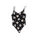 Derek Heart Bodysuit: Black Floral Tops - Women's Size X-Large