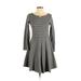 Gap Casual Dress - Fit & Flare: Gray Stripes Dresses - Women's Size 2