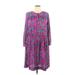 Lady Darian Casual Dress - Mini Crew Neck 3/4 sleeves: Purple Floral Dresses - Women's Size 20