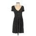 H&M Casual Dress: Black Polka Dots Dresses - Women's Size X-Small
