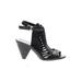 Vince Camuto Heels: Black Print Shoes - Women's Size 8 1/2 - Open Toe