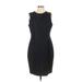 Elie Tahari Casual Dress - Sheath Crew Neck Sleeveless: Black Solid Dresses - Women's Size 12