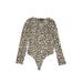 Banana Republic Factory Store Bodysuit: Gold Leopard Print Tops - Women's Size Small