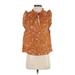 BB Dakota by Steve Madden Sleeveless Blouse: Orange Tops - Women's Size Small