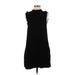 Mod Ref Casual Dress - Shift Mock Sleeveless: Black Print Dresses - Women's Size Small
