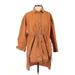 Zara Casual Dress - Mini Collared 3/4 sleeves: Orange Print Dresses - Women's Size Small