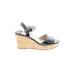 Prada Wedges: Silver Print Shoes - Women's Size 35 - Open Toe