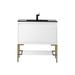 James Martin Vanities Milan 35" Single Bathroom Vanity Set Solid Surface/Metal in White | 36 H x 35.38 W x 18.13 D in | Wayfair 801V35.4GWRGDCHB