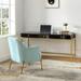 Etta Avenue™ 2 Piece Rectangular Writing Desk Office Set w/ Chair Wood/Metal in Blue | 30.5 H x 62 W x 26.3 D in | Wayfair