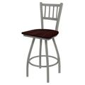 Red Barrel Studio® Nicolai 25" Swivel Bar Stool Wood/Metal in Gray/Indigo | Counter Stool (25" Seat Height) | Wayfair