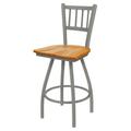 Red Barrel Studio® Nicolai 25" Swivel Bar Stool Wood/Metal in Gray | Bar Stool (30" Seat Height) | Wayfair FA3DC11A97614129843302D297AA6468