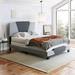 Latitude Run® Tuscany Geometric Linen Platform Bed Frame Upholstered/Linen in Gray | King | Wayfair 1220D14915454518938628EDA494E778