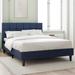 Latitude Run® Summons Contemporary Modern Platform Bed Upholstered/Metal/Polyester in Blue | Full | Wayfair D0BE37000361428FB7AE3DA2563F972C