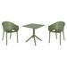 AllModern Farrah Square 2 - Person 27.5" Long Bistro Set Plastic in Green | 27.5 W x 27.5 D in | Outdoor Furniture | Wayfair