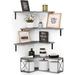 17 Stories Rheannan 5 Piece Corner Floating Shelves Wall Mounted Wood in Gray/White | 0.47 H x 15.7 W x 11.4 D in | Wayfair