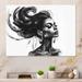 Everly Quinn African American Pierce Woman II - Fashion Woman Metal Wall Art Metal in Black | 16 H x 32 W x 1 D in | Wayfair