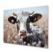 Gracie Oaks Cow Flower Grazing - Animals Metal Wall Decor Metal in Black/White | 12 H x 20 W x 1 D in | Wayfair 7A76F6C6B8754487834C9D4D3AED7BAD