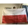 Drapeau de ciel de Pologne en polyester suspendu 90x150cm en amande drapeau de Pologne pour la