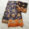Bazin africain en dentelle de haute qualité avec écharpe tissu pour robe de soirée 5 +