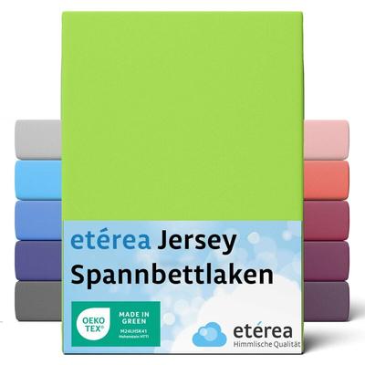 Comfort Jersey Spannbettlaken Apfelgruen 60x120 cm - 70x140 cm - Apfelgruen - Etérea