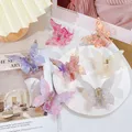 2023 Summer Small Purple Butterfly Hair Claws Hairpin Cute Transparent Grabs Acrylic Hair Clip for