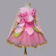 Pink Flower Dance Performance Costumes Kids Modern Dance Sequined Ballroom Dancing Dress Children