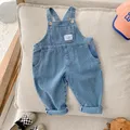 New Autumn Children Denim Jumpsuit 1-7Years Toddler Kid Boy Girl Pocket Loose Suspender Long Pant